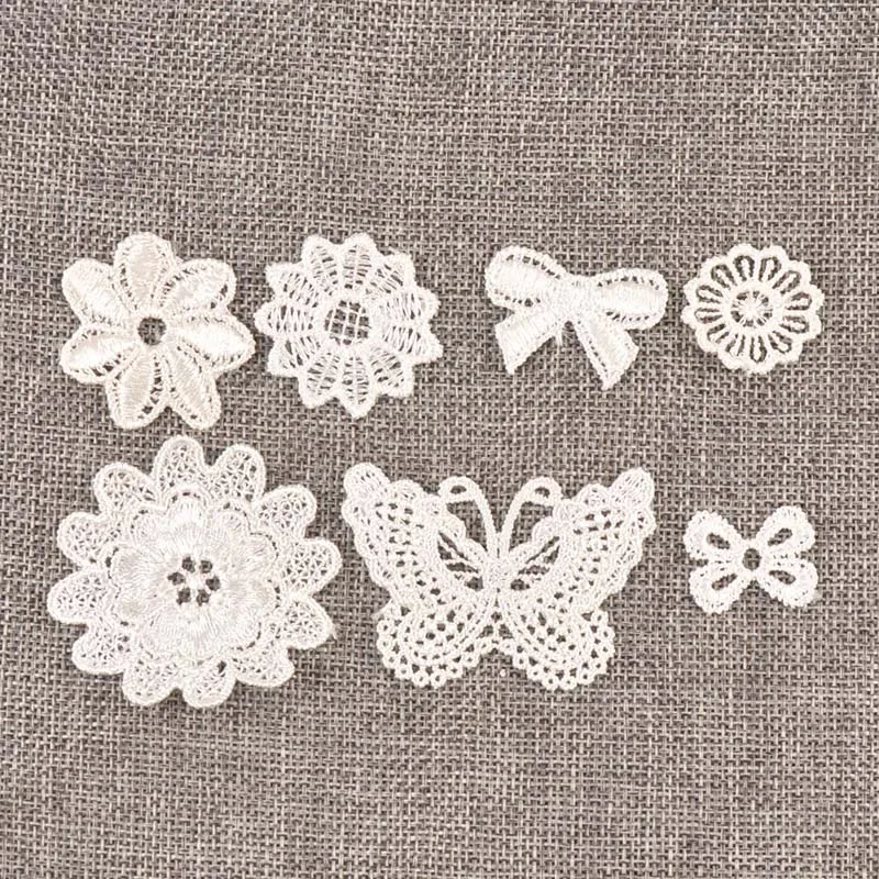 花刺繍レースのアプライク、 縫製刺繍レースアップリケ マルチ