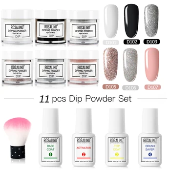 

ROSALIND Dipping Powder Set Nail Holographic Glitter Kit For Nail Art Decorations All For Manicure Natural Dry Without Lamp Cure