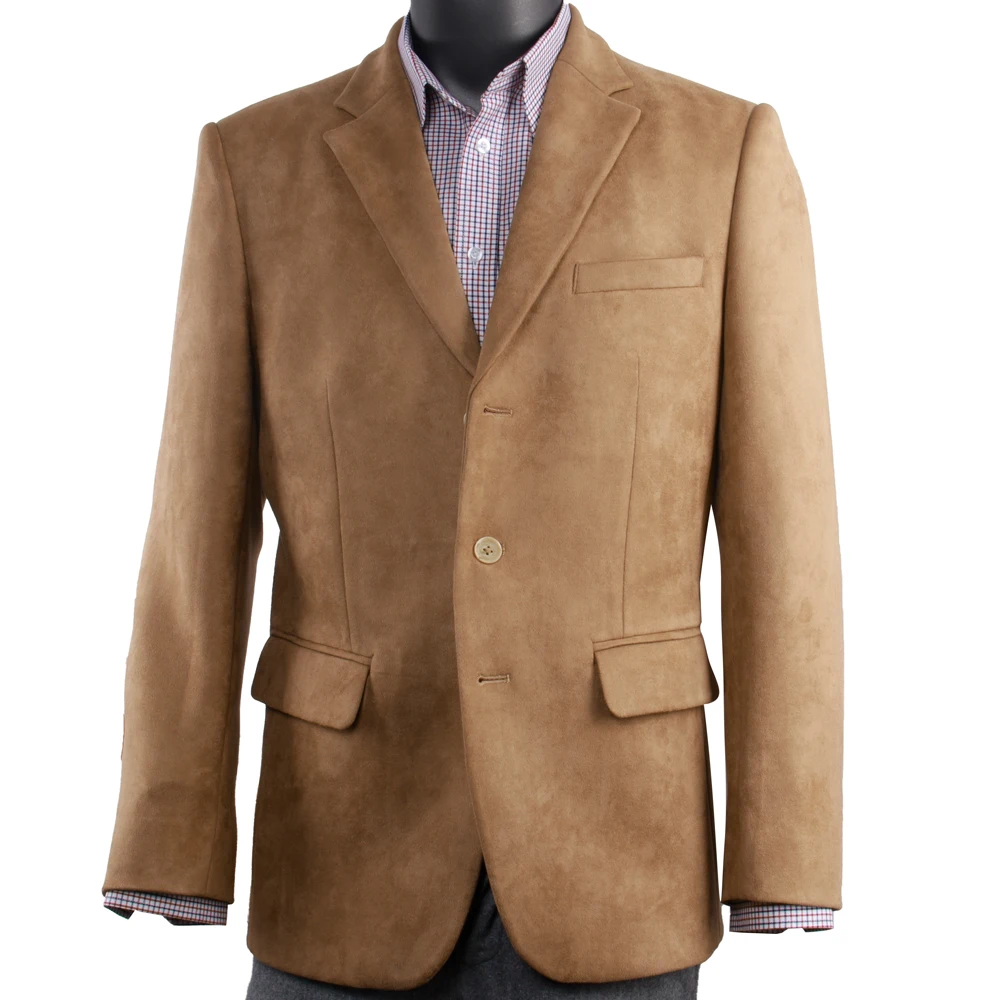 Latest Fashion Designed Camel Stretch Suede Jacket Comfortable Casual Men Suede Blazer Custom Made Slim Fit  Mens Jackets
