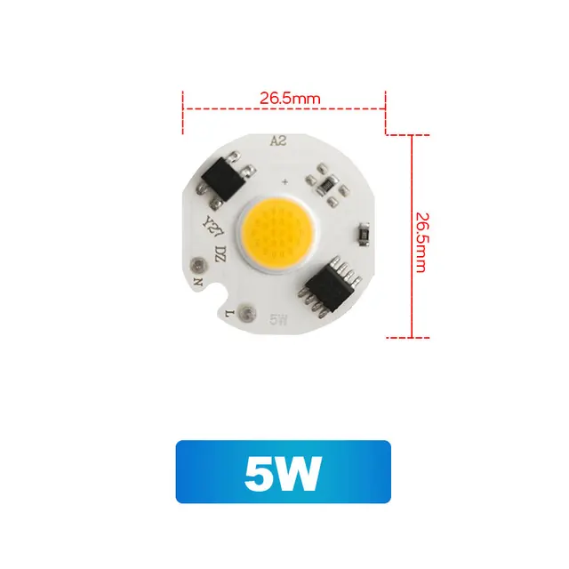 LED Chip No Need Driver COB AC 220V 3W 5W 7W 10W 20W 30W 50W  High Brightness Energy Saving Diy Spotlight Flood Light Bulb Chip 5W
