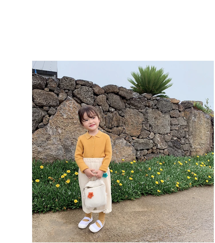 Г., осенний милый однотонный вязаный кардиган для маленьких девочек детское модное пальто с длинными рукавами и маленьким отворотом одежда для детей