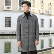 Осень Зима, модное шерстяное пальто для мужчин размера плюс, верхняя одежда, черный теплый мужской Длинный блейзер, пальто для офиса, пальто, сшитое по индивидуальному заказу, 3XL