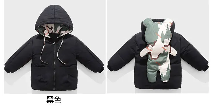 Детские пуховые пальто зимняя одежда для малышей пальто с капюшоном куртки с рисунком для маленьких мальчиков и девочек осенне-зимняя теплая верхняя одежда детская одежда