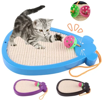 

Cat Scratch Toy Cute Cartoon Mouse-shape Grinding Toy For Cat Kitten Bell Pet Interactive Toys Sisal Scratcher