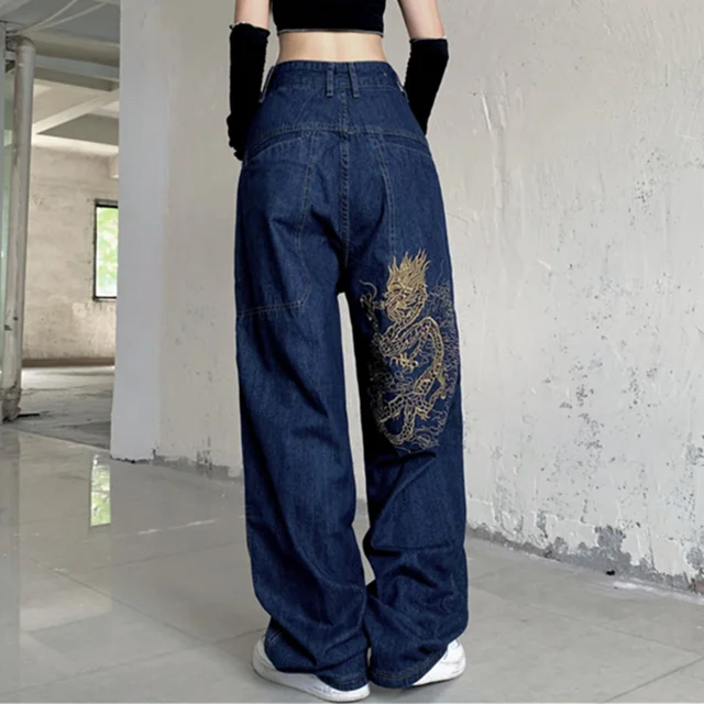 American retro embroidered jeans 8