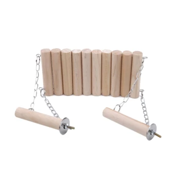 

Natural Wooden Parrot Parakeet Budgie Cockatiel Cage Hammock Swing Hanging Toy Stand Holder Chewing Hanging Toy