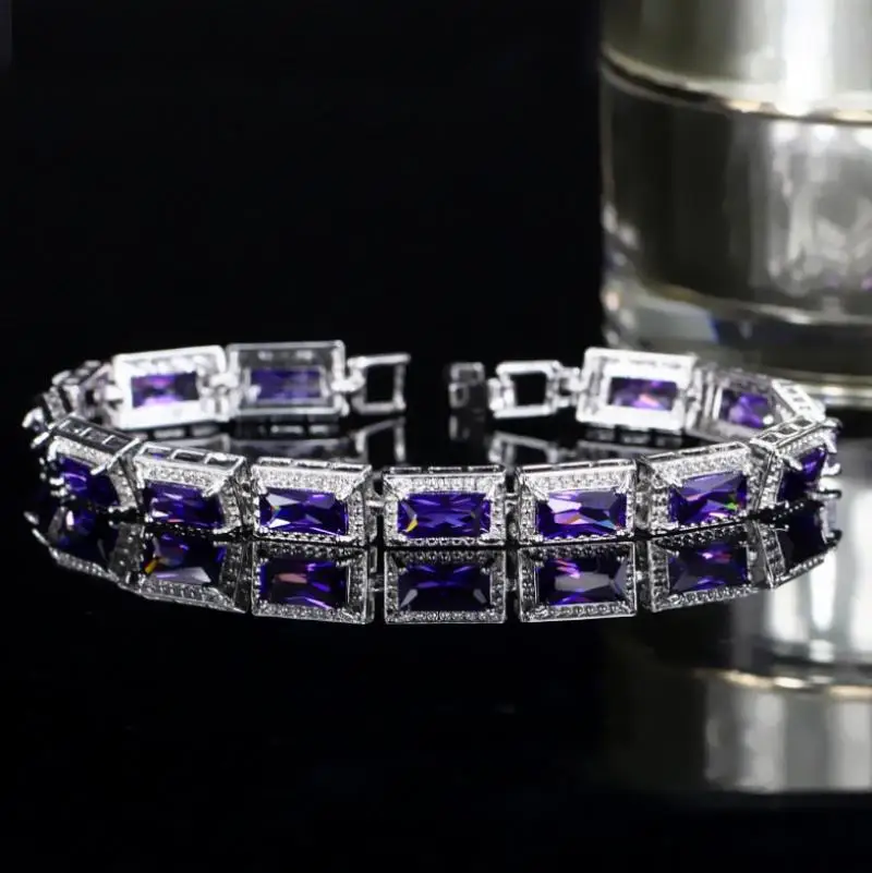 FashionLadiesWeddingWristbandSilverColorCubicZirconiaCrystal