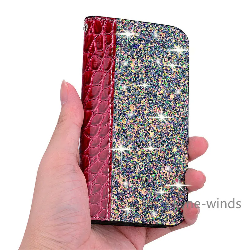 Блестящий Шикарный чехол для Xiaomi Mi 9 Lite из искусственной кожи с силиконовой