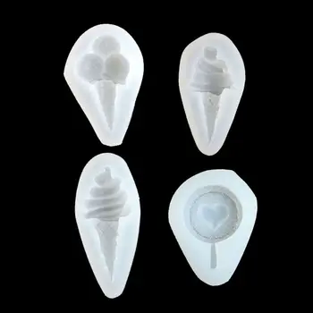 

Hot 4Pcs Ice Cream DIY Epoxy Resin Mold Popsicle Resin Pendant Mold Jewelry Making