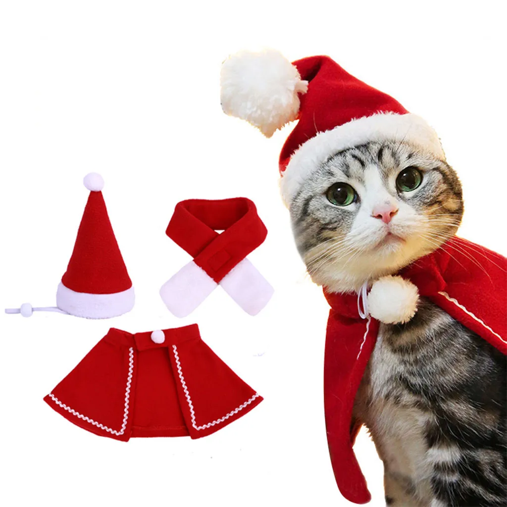 Шапки для собак кошка шаль для собаки на день рождения костюм дизайн шляпа шарф с рождественским мотивом плащ МАНТИЯ вечерние аксессуары для домашних животных принадлежности