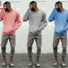 Мужские облегающие осенние Рубашки с круглым вырезом и длинными рукавами