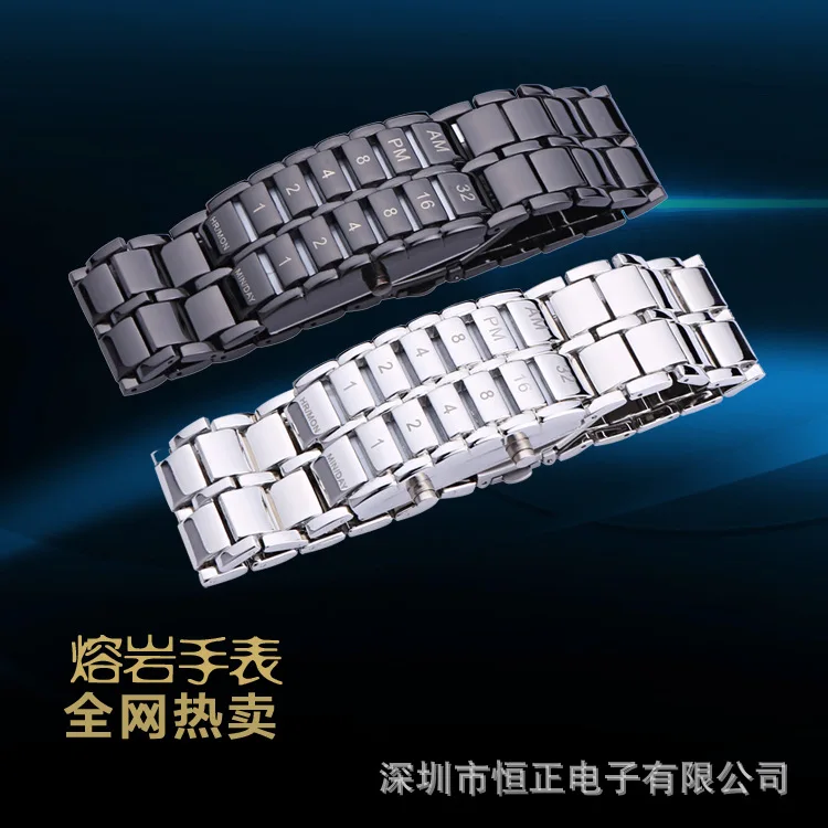 Крутые модные мужские часы в Корейском стиле, электронные часы, светодиодный браслет, часы второго поколения из железа и стали Sky Watr
