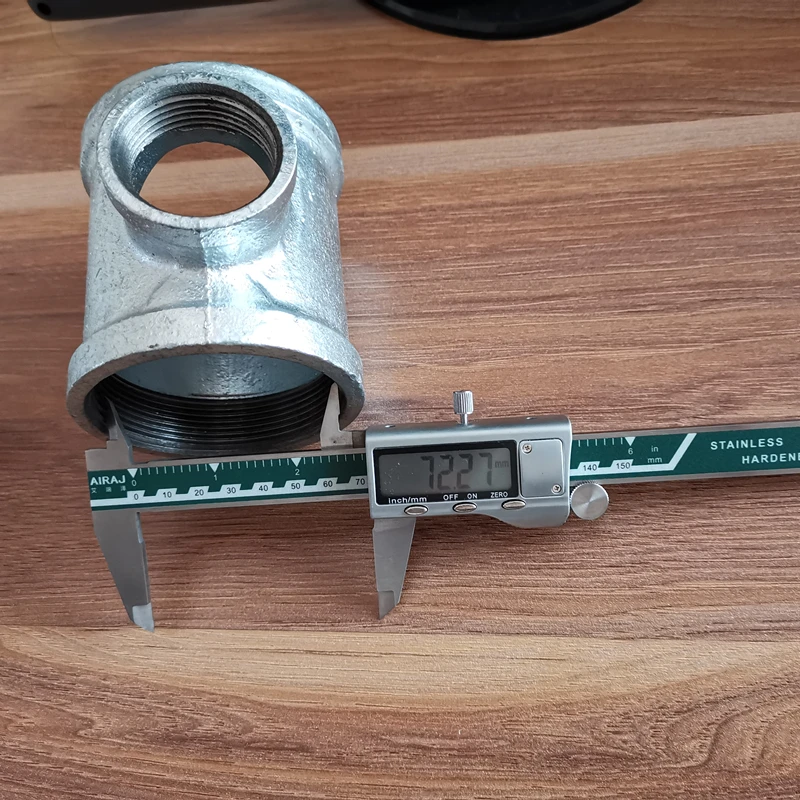 DN65 1PC 2.5inch*1.2inch*2.5inch     T  connector used between air ring blower/vacuum pump  and relief valve