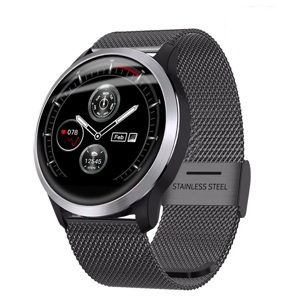 Fentorn Z03 спортивные Смарт-часы IP68 Водонепроницаемый ECG PPG мониторинг сердечного ритма фитнес-трекер Смарт-Браслет Смарт-часы - Цвет: black