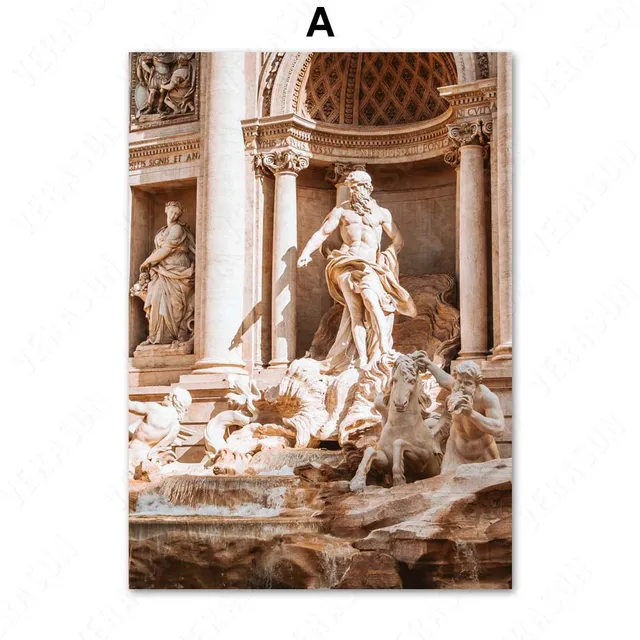 Affiches Et Imprimes Nordiques Statue D Eglise Italienne Rome Citation De Dome De Porte Peinture Sur Toile D Art Mural Images Murales Pour Decor De Salon Aliexpress