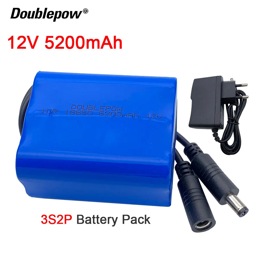 

Original 18650 battery 12V 5.2Ah 5200mAh 18650 Rechargeable batteries 12V BMS Lithium Battery pack with Protection Board