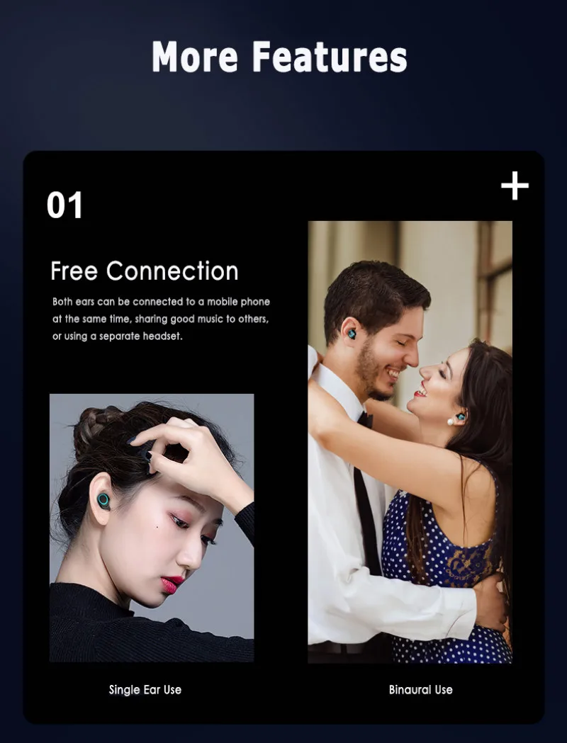 Bluetooth наушники 5,0, беспроводная Bluetooth гарнитура, спортивные 8D стерео наушники с микрофоном, зарядная коробка