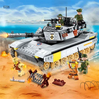 

Enlighten 482pcs Building Blocks Military PUBG Figures Battle Sea Force Overload Tank Army Soldier Toys for Childrens gift