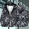 Windbreakers Clothing M-5Xl Strewear Graffiti Printed Reversible Thin Hooded Jacket Men 1