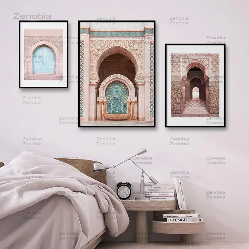 Islamic Poster Hassan ii Mosque Morocco Wall Art Canvas Print Modern Home Decor 