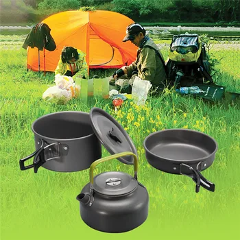 

Quality Camping Cookware Outdoor Cookware Set Camping Tableware Cooking Set Travel Tableware Cutlery Utensils Hiking Picnic Set
