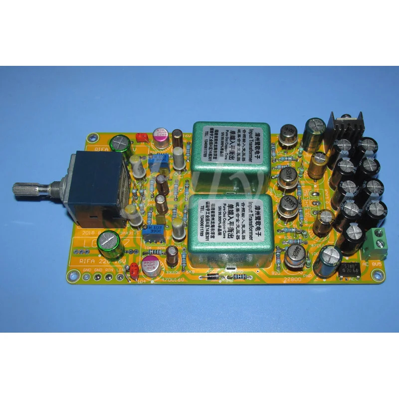 

Classic line transformer inverted to drive germanium tube output, 0.5W+0.5W headphone preamplifier board, LG-297