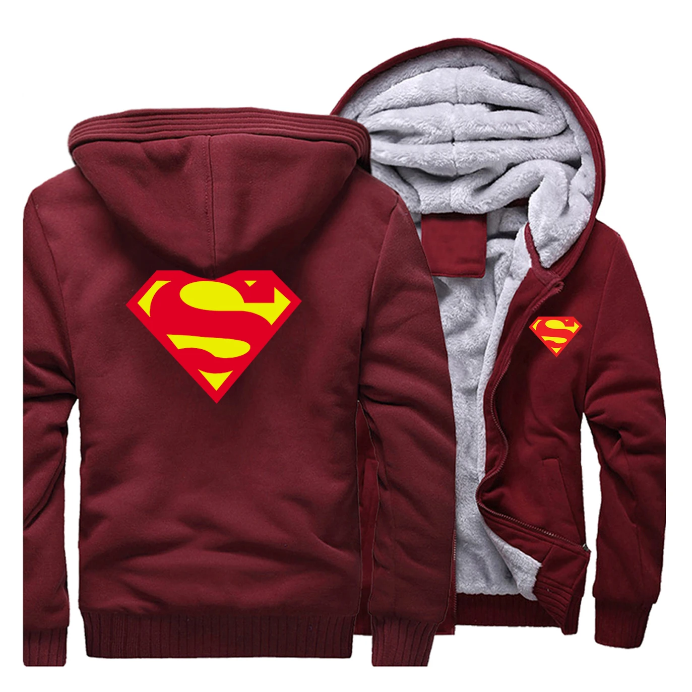 Супермен мужские зимние толстовки повседневные мужские модные спортивные костюмы куртки Уличная Брендовая верхняя одежда Мужские Винтажные Утепленные Пальто 5XL