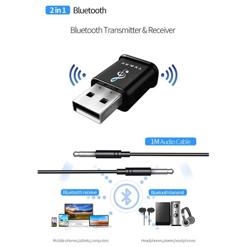 3 в 1 USB Bluetooth 5,0 передатчик приемник адаптер Мини 3,5 мм AUX Стерео для компьютера динамик автомобиля беспроводной Bluetooth адаптер
