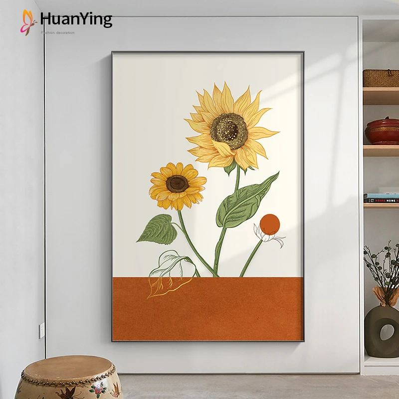 

Sunflowers Canvas Painting Nordic Flourishes Plant Poster Print Modern Wall Picture for Living Room Scandinavian Art Home Decor