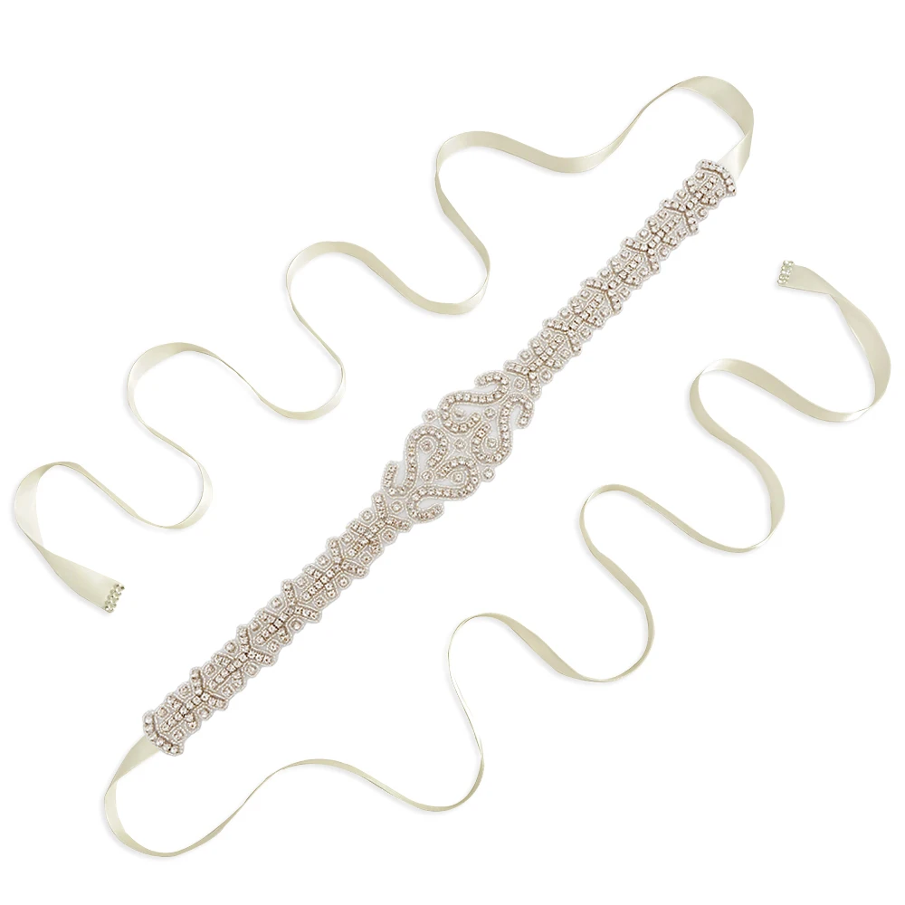 ivory TRiXY, S175, кристаллы, стразы, Свадебный ремень, аксессуары для свадебного ремня, Кристальные свадебные пояса, свадебные аксессуары - Цвет: ivory