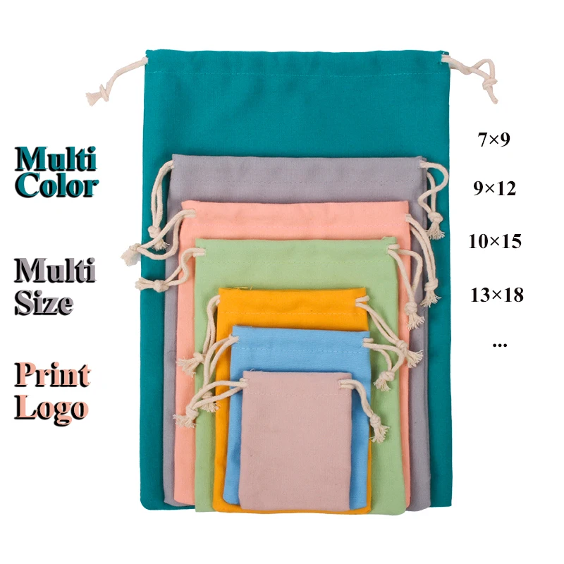 Модные Ювелирные мешочки рождественский подарок Упаковочная Сумка 10 шт. натуральный хлопок холст ресницы