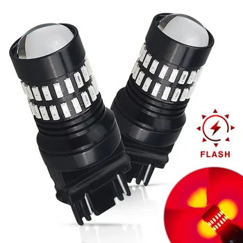 

2x T25 LED 3157 3156 4014 Bulbs 48 SMD 5W P27/7W Led High Power P27W Led Car Bulbs Brake Lights Red Parking Tail Light Auto Lamp
