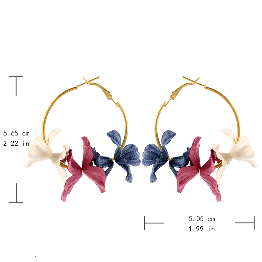 Элегантные тканевые висячие серьги в виде цветка, серьги в виде лепестков, большие шармы, круглые серьги для женщин, букле d'oreille femme