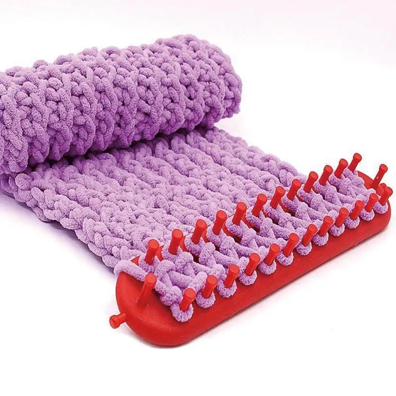 

DIY Hat Weaving Loom Knitting Knitter Kit Plastic Pompom Sock Scarf Scarves Maker Plastic Long Handle Weaving Tool