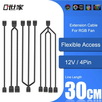 

4Pin 12V RGB Fan Adapter Cable Computer Case Fan Connector Cable Compatible Light bar connection 1 in 4 3 2 1 RGB 12V 4Pin