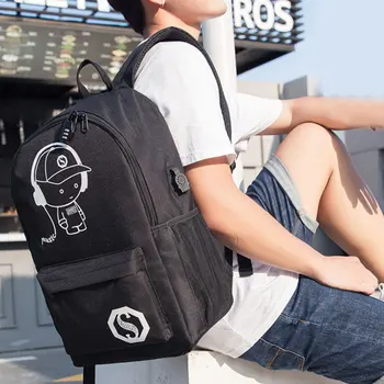 

Hot Selling Backpack Luminous Backpack School Bags Boys Girls Cartoon Bookbag Noctilucent USB Charging Port -B5