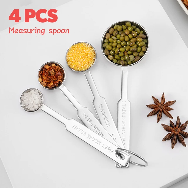 Premium Stainless Steel Round Spice Measuring Spoons