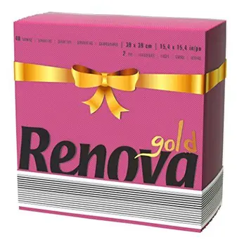 

Renova Lot de 40 serviettes en papier Gold Bordeaux