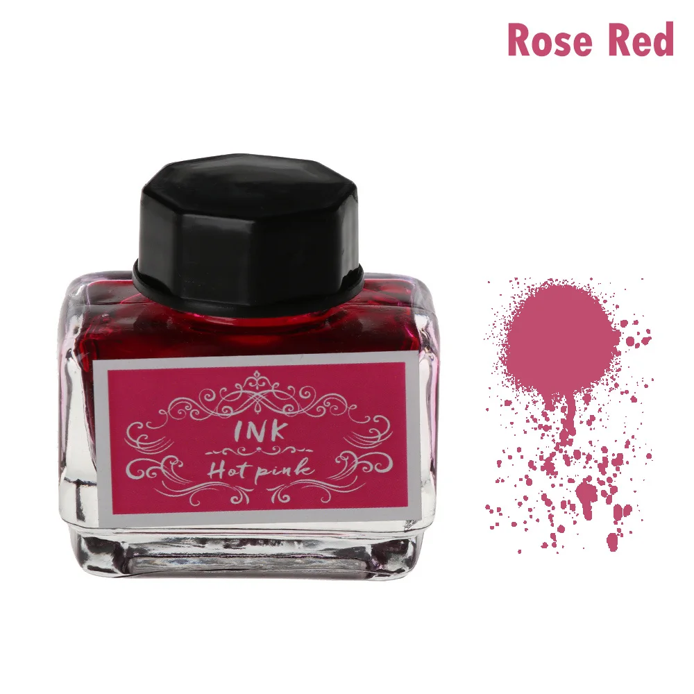 rose red Безуглеродные чернила для авторучки 15 мл неуглеродные чернила авторучки канцелярские ручки чернила бутылка принтер химические чернила офисные поставки - Цвет: rose red