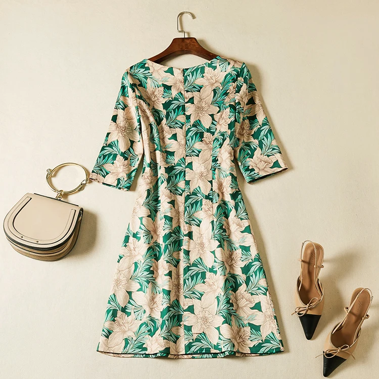 Truevoker дизайнерские осенние подиумные платья женские с коротким рукавом Необычные с цветочным принтом размера плюс 2XL праздничные платья