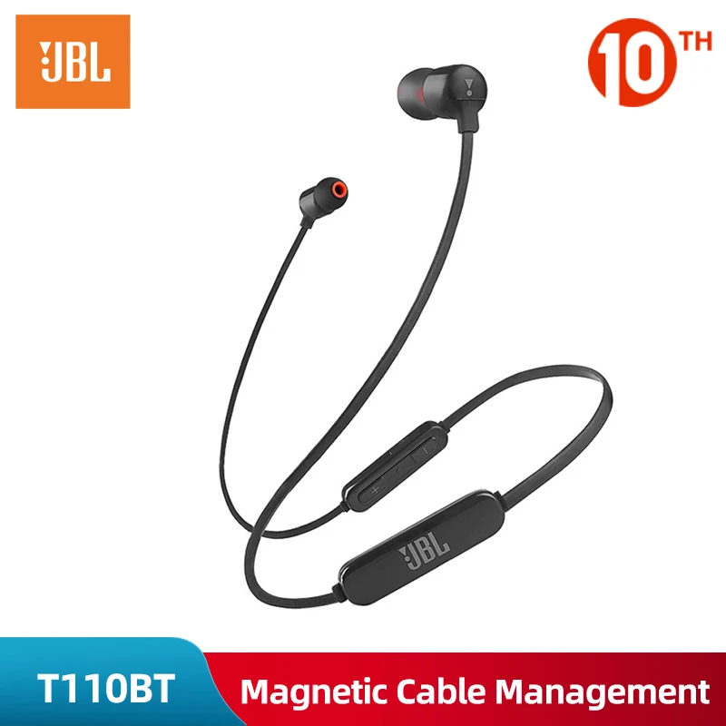 Беспроводные спортивные Bluetooth наушники JBL T110BT магнитная спортивная Гарнитура