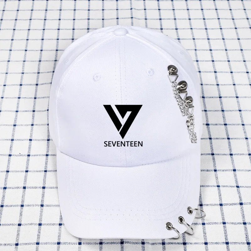 Новинка kpop exo головные уборы Got7 черно-розовые дважды заклёпки цепи для мужчин и женщин хип-хоп бейсболки - Цвет: s-6