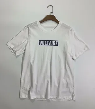 

Women T-shirt White Letter Simple Cotton Tshirt