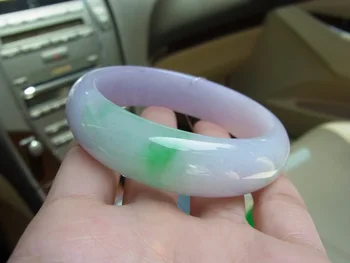 

Send Certificate Natural Myanmar A Grade Raw Stone 54-62mm Purple Green Bracelet Exquisite Princess Jade Bracelet