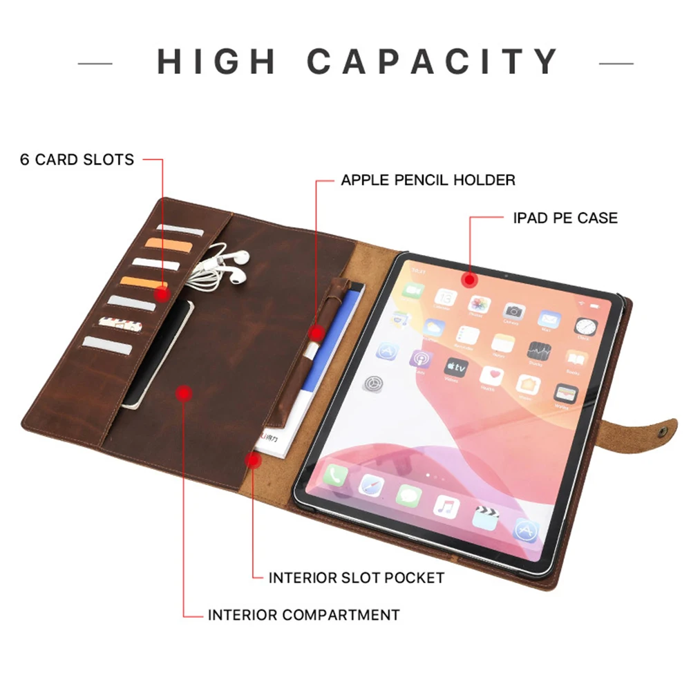 Чехол CONTACT'S FAMILY для iPad Pro 11 12 9 чехол из 2020 натуральной коровьей кожи защитный