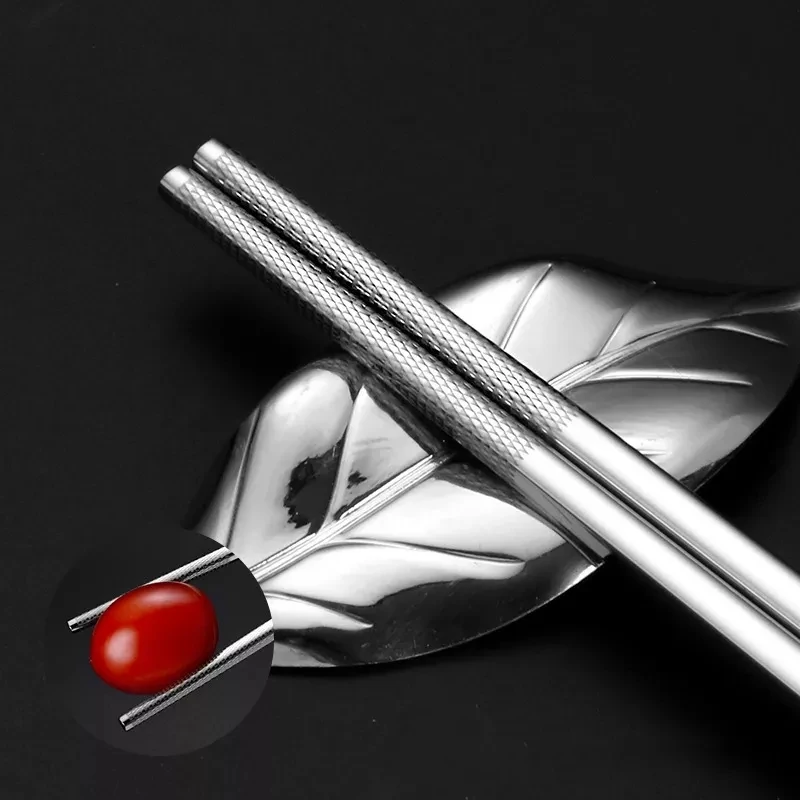 Japanese Style 316 Stainless Steel Chopsticks - Durable, Dishwasher Safe Tableware