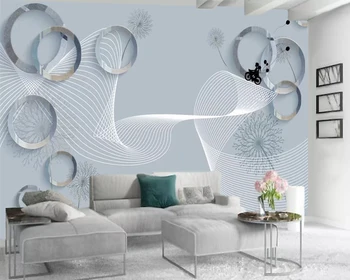 

3d Photo Wallpape 3d Wallpaper Scenery in Wall Stickers Elegant Line Circle Romantic Landscape 3d Mural Wallpaper