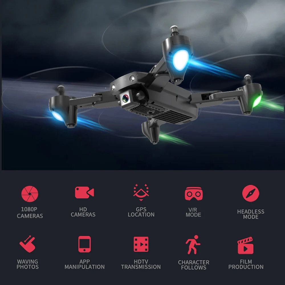 Мини-Дрон S166 gps Dynamic Follow wifi FPV с камерой 1080P 18 минут время полета RC Дрон Квадрокоптер 5G wifi 1080P 3 батареи