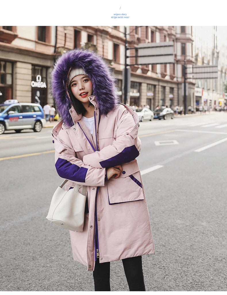 New Nice Cotton Coat Loose Long Down Cotton Jacket Thickening Hooded Jacket With High Quality
