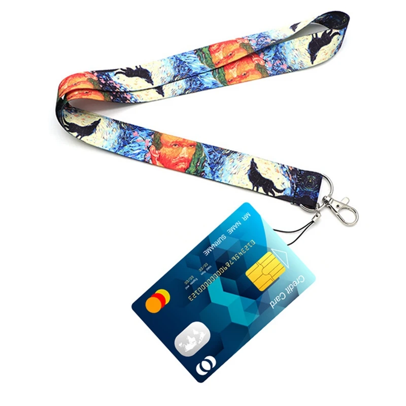 Ван Гог и волк искусство шнурок шеи ключевой ремень для ключей телефона ID карты мультфильм смешные ленты ремешки